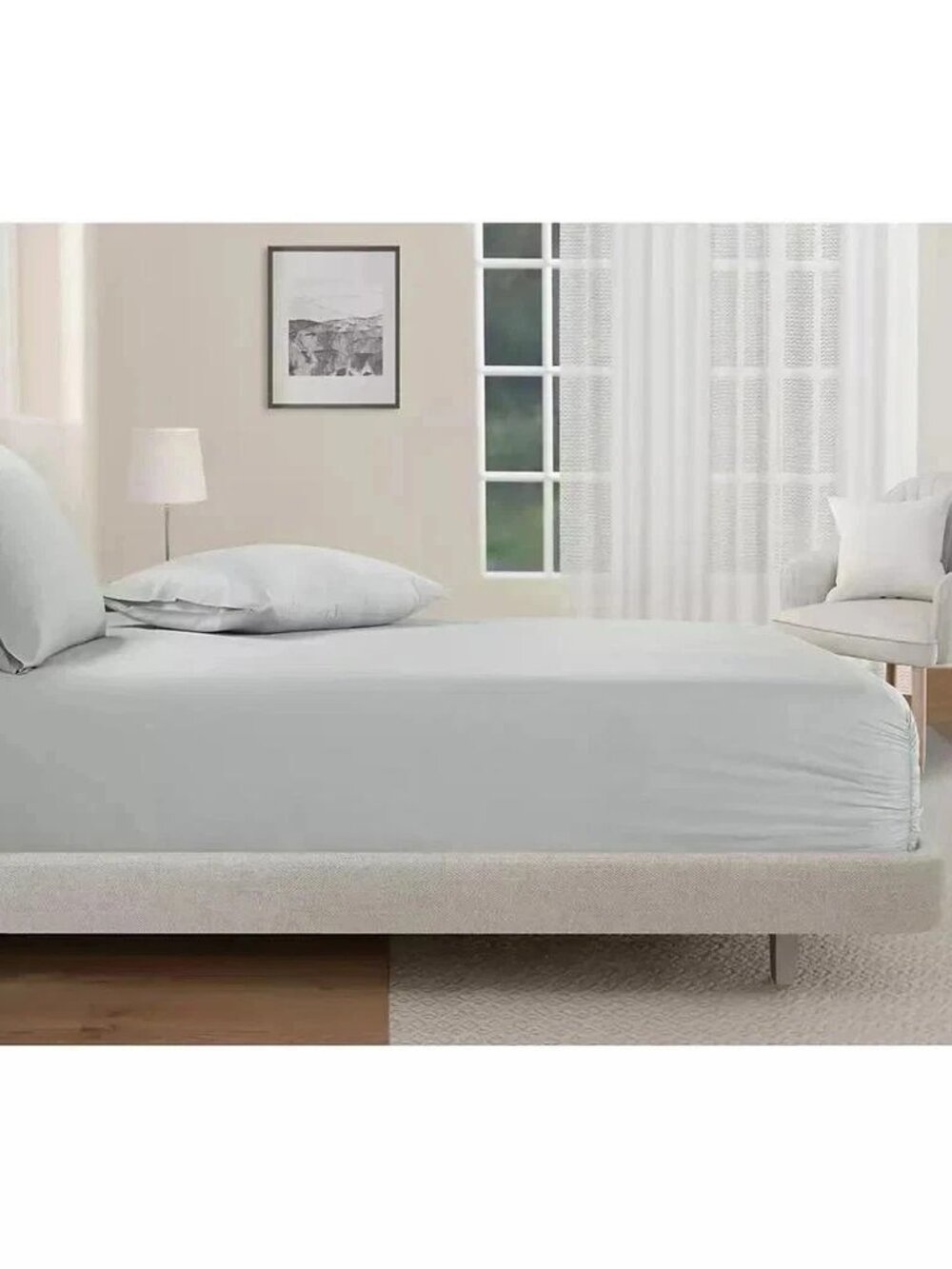 SleepRX 300 Thread Count 4-Pc. Sheet Set, Cotton-Bamboo - Lunar Rock - Picture 3 of 7
